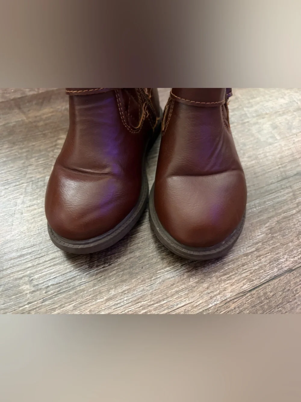 Carter’s Toddler Girls Quilted Buckle Brown Mid-Calf Boots